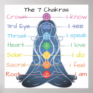 7 Chakras 24 x 24-tums Poster
