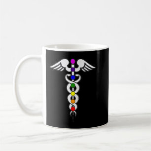 7 Chakras Caduceus Healing Symbol Andlig Medita Kaffemugg