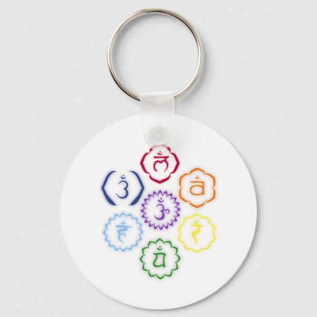 7 Chakras i en cirkel Nyckelring (Framsida)