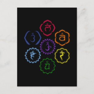 7 Chakras i en cirkel Vykort