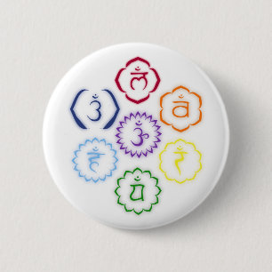 7 Chakras i en cirkla Knapp