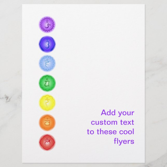 7 Chakras i en linjeFlyer Reklamblad (Framsidan)