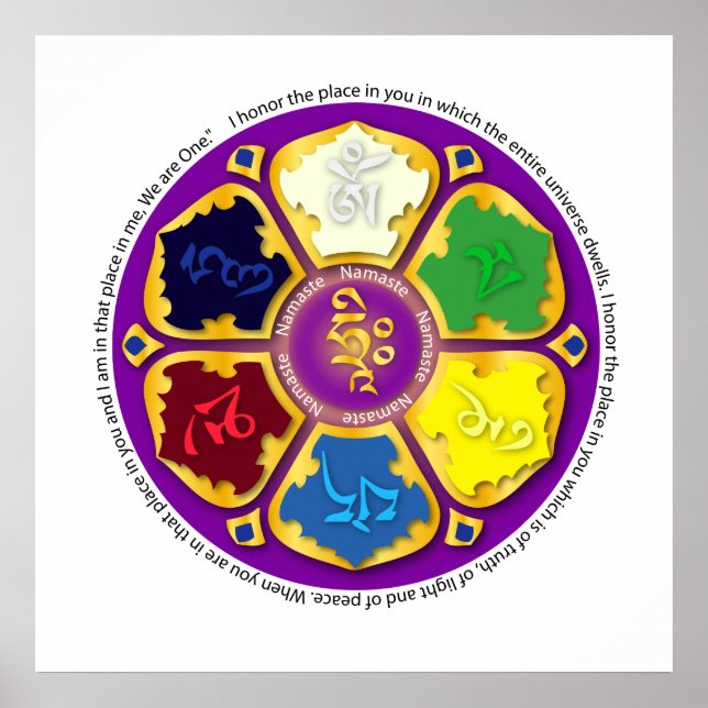 7 chakras Mandala och Om Poster (Framsidan)
