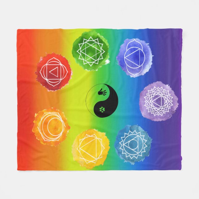 7 Chakras Medium Fleecefilt (Framsidan (Horisontell))