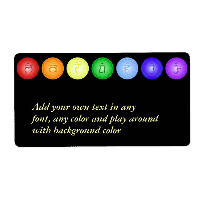 7 Chakras och deras symboler Fraktsedel (Framsidan)