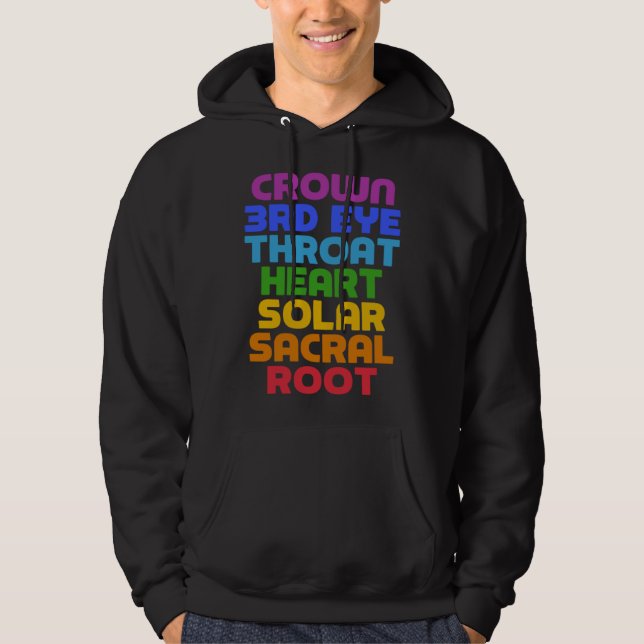 7 Chakras   Saying Cool Yoga Quote Hoodie (Framsida)