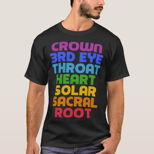 7 Chakras   Saying Cool Yoga Quote T Shirt (Framsida)