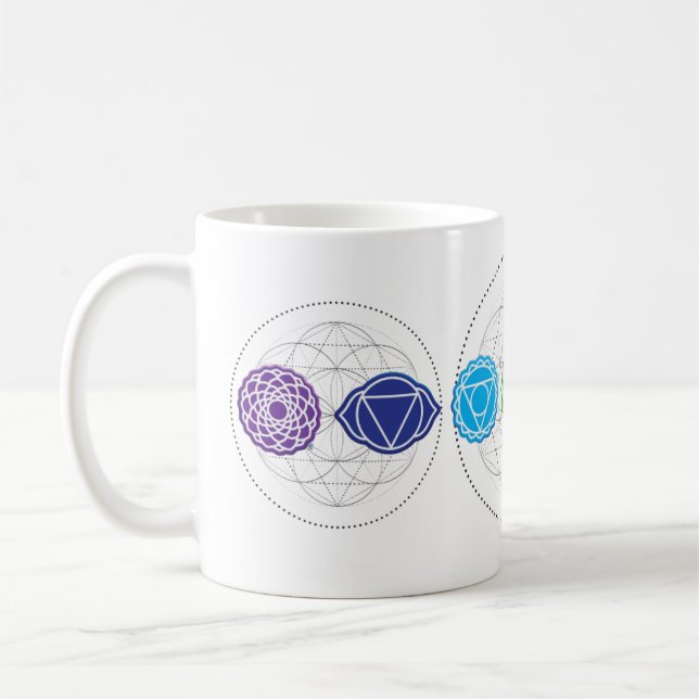 7 Chakras tranquil yoga (den fredliga helig-cirkel Kaffemugg (Vänster)