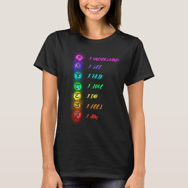 7 Chakras Yoga T Shirt (Framsida)