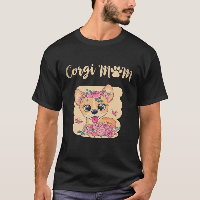 7 Corgi Mamma Corgi T Shirt (Framsida)