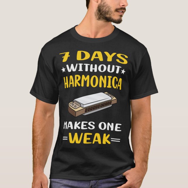 7 dagar utan Harmonicas munorgan T Shirt (Framsida)