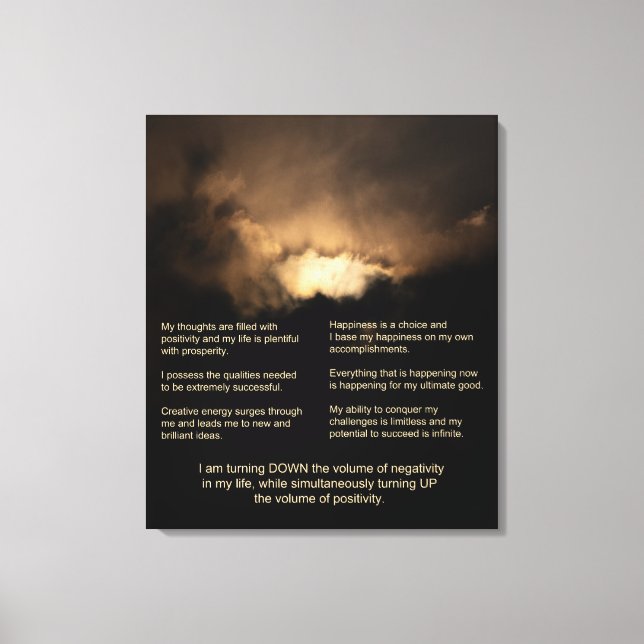 7 dagliga bekräftelser - Mörkens allmänna bakgrund Canvastryck (Framsida)