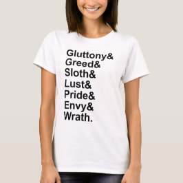 7 Dagliga skorpor - Pride Gluttony Lust Wrath Envy T-shirt