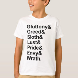 7 Dagliga skorpor - Pride Gluttony Lust Wrath Envy Tee