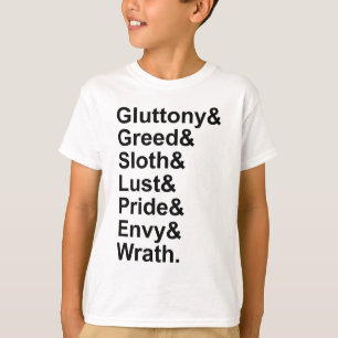 7 Dagliga skorpor - Pride Gluttony Lust Wrath Envy Tee