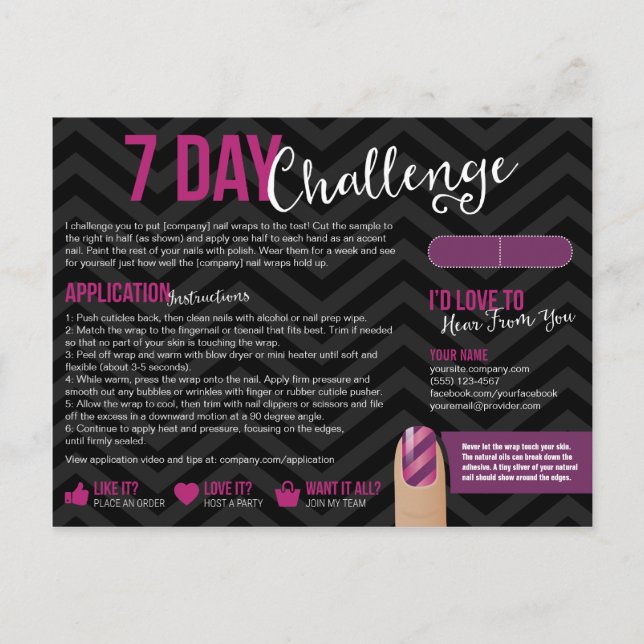 7 Day Challenge Sample Card Postcards Vykort (Framsida)