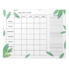 7-Day Weekly Meal Planner – Fresh Green Design Anteckningsblock