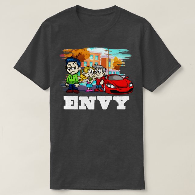 7 Deadly Sins Envy Halloween Costume T Shirt (Design framsida)