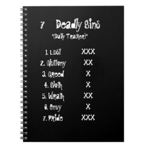 7 Deadly Sins T-Shirt Anteckningsbok