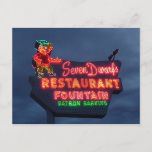 7 Dvärgrestauranger i Wheaton II. Retro Neon-tecke Vykort