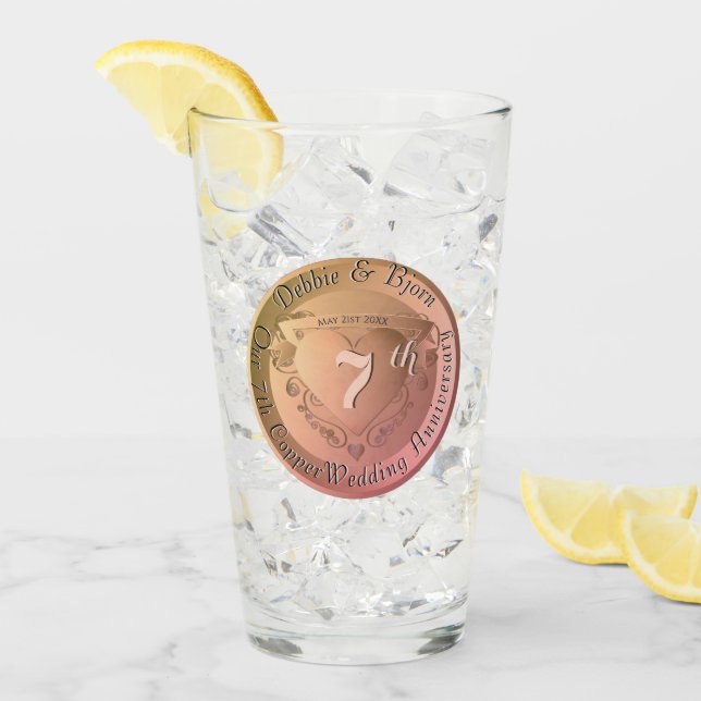 7:e/22 Bröllop-årsdag koppar (Framsida Ice)