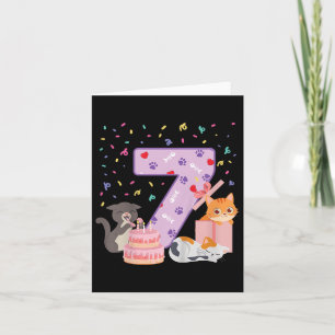 7:e, 7 år gammal dag, 7 år gammal katt kort