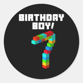 7:e 7 Block Byggnad Runt Klistermärke