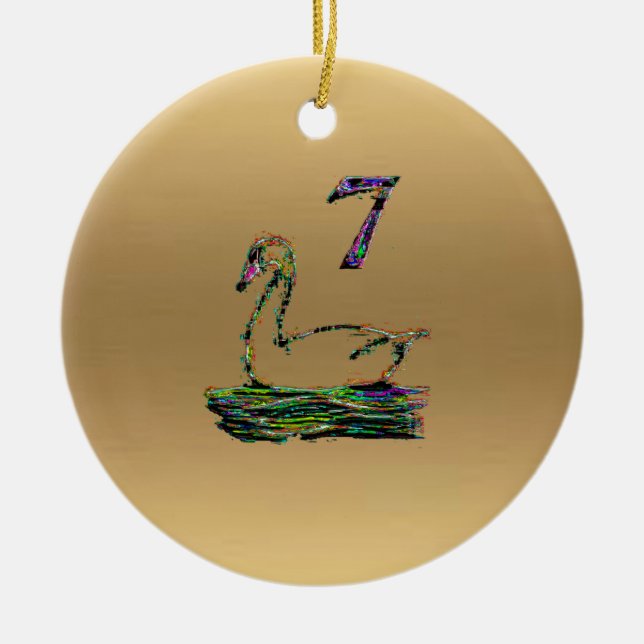 7:e & 8th dagjulaftondekoration julgransprydnad keramik (Framsidan)