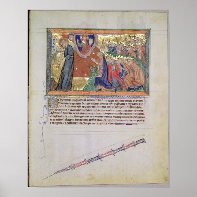 7:e-ängeln blåser upp sin trumpet poster (Framsidan)