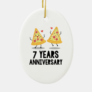 7:e Årsdag 7 år Julgransprydnad Keramik