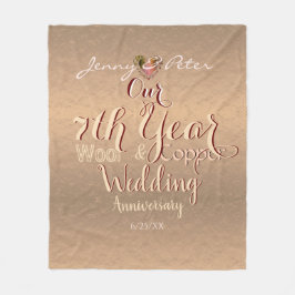 7:e-årsdagen för Bröllop-årsdagen Fleecefilt