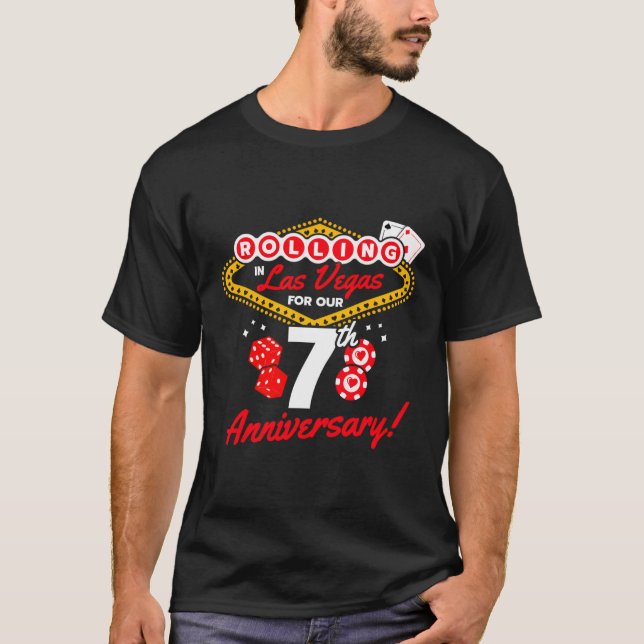 7:e-årsdagen för Vegas-årsdagen 7:e Bröllop T Shirt (Framsida)