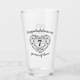 7:e årsdagen sju år av kärlek svartdyna onyx-anpas glaskopp