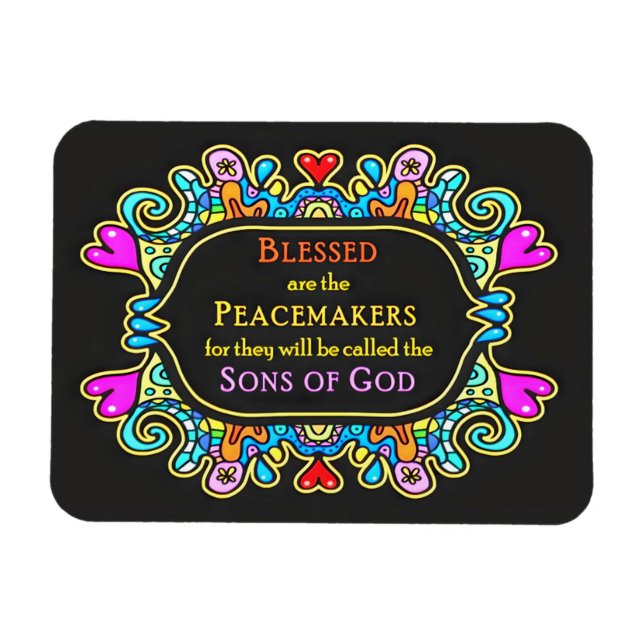 7:e Beatitude - Blanka är peacemakers Magnet (Horisontell)