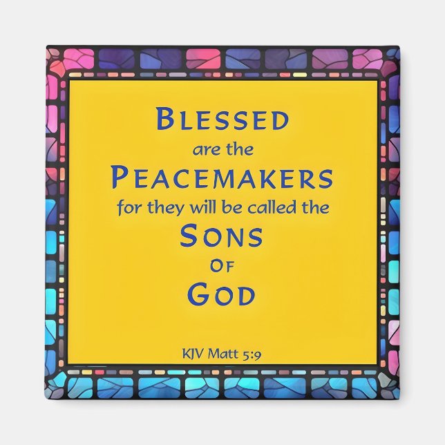 7:e Beatitude from Jesus Sermon on on Mount Magnet (Framsidan)