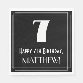 7:e Birthday ~ Art Deco Inspired Titta "7", Namn Pappersservett