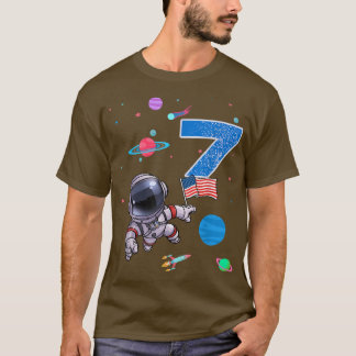 7:e Birthday Astronaut Birthday Boy 7 Years T Shirt