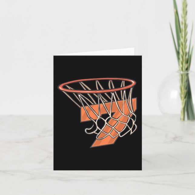 7:e Birthday Basketball 7-åring för Birthda Kort (Framsida)