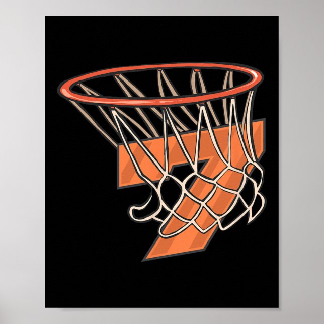 7:e Birthday Basketball 7-åring för Birthda Poster (Framsidan)
