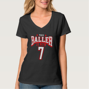 7:e Birthday Basketball 7 års ålder Bday 1 T Shirt