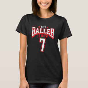 7:e Birthday Basketball 7 års ålder Bday 1 T Shirt