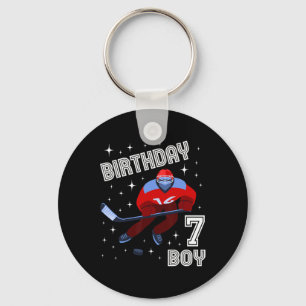 7:e Birthday Boy Ice Hockey 7 år gammal Roligt B-D Nyckelring