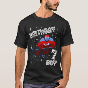 7:e Birthday Boy Ice Hockey 7 år gammal Roligt B-D T Shirt