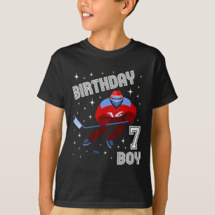 7:e Birthday Boy Ice Hockey 7 år gammal Roligt B-D T Shirt