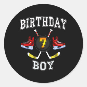 7:e Birthday Boy - Ice Hockey 7-årig pojke Runt Klistermärke