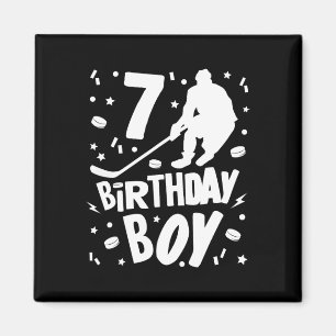 7:e Birthday Boy Ice Hockey Kids 7 år gammal Party Magnet