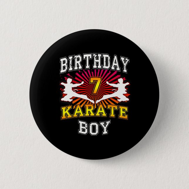 7:e Birthday Boy - Karate 7 Years Old Kid Knapp (Framsida)