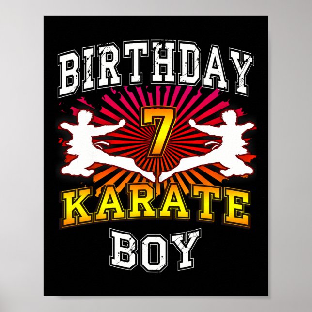 7:e Birthday Boy - Karate 7 Years Old Kid Poster (Framsidan)