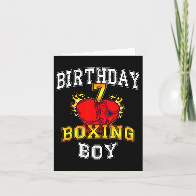 7:e Birthday Boy Shirt - Boxing 7 Years Old Kid Kort (Framsida)