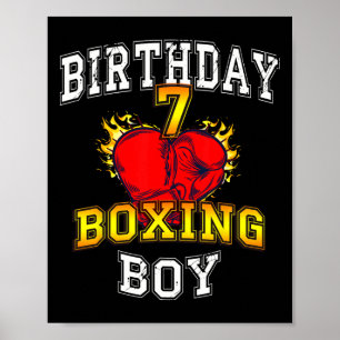 7:e Birthday Boy Shirt - Boxing 7 Years Old Kid Poster
